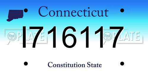 I716117 Connecticut License Plate