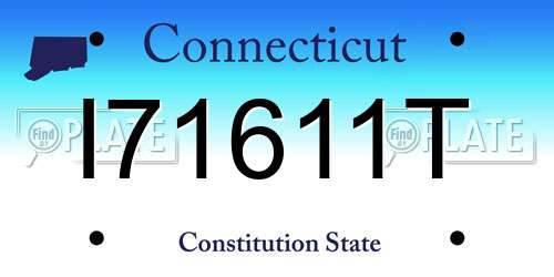 I71611T Connecticut License Plate