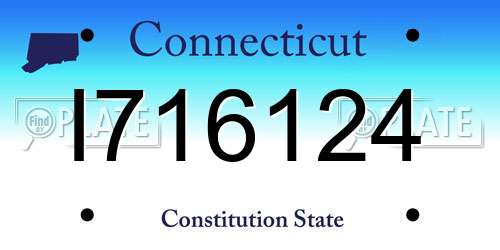 I716124 Connecticut License Plate