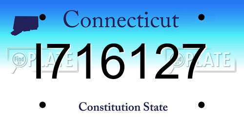 I716127 Connecticut License Plate