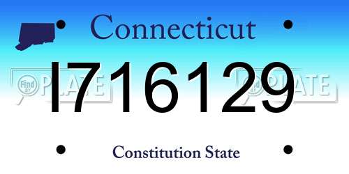 I716129 Connecticut License Plate