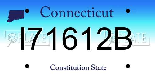 I71612B Connecticut License Plate