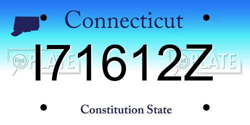 I71612Z Connecticut License Plate