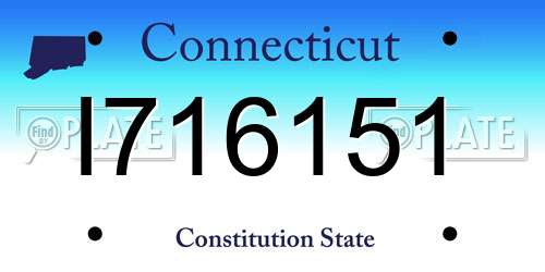 I716151 Connecticut License Plate