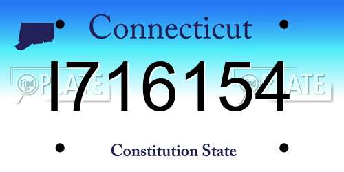 I716154 Connecticut License Plate