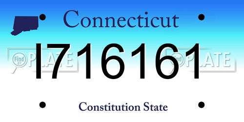 I716161 Connecticut License Plate
