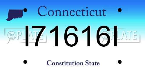 I71616I Connecticut License Plate