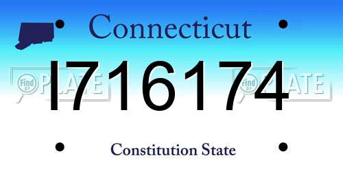 I716174 Connecticut License Plate