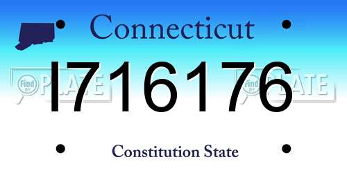 I716176 Connecticut License Plate
