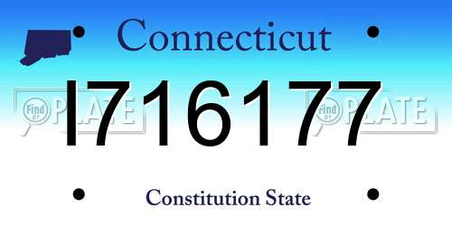 I716177 Connecticut License Plate