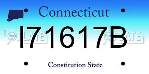 I71617B Connecticut License Plate