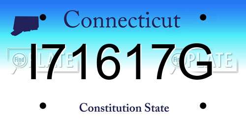 I71617G Connecticut License Plate