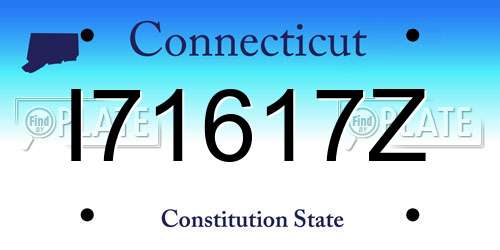 I71617Z Connecticut License Plate