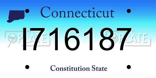 I716187 Connecticut License Plate