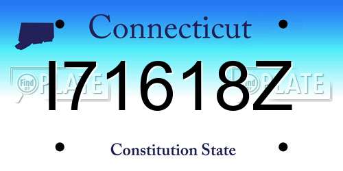 I71618Z Connecticut License Plate