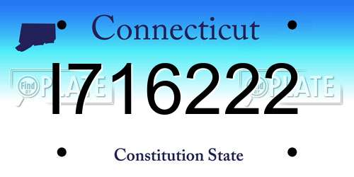 I716222 Connecticut License Plate