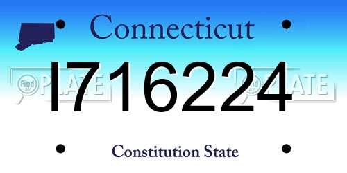 I716224 Connecticut License Plate