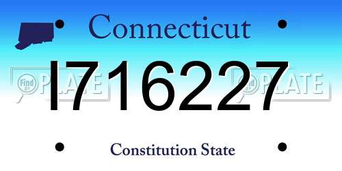 I716227 Connecticut License Plate