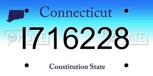 I716228 Connecticut License Plate