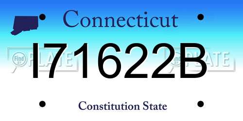 I71622B Connecticut License Plate
