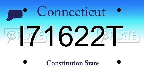 I71622T Connecticut License Plate