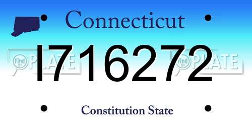 I716272 Connecticut License Plate