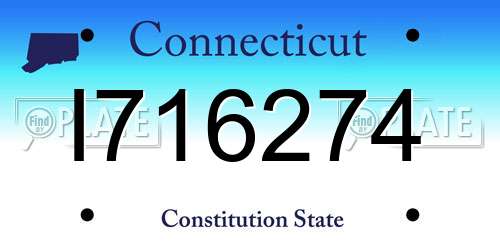 I716274 Connecticut License Plate
