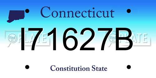 I71627B Connecticut License Plate