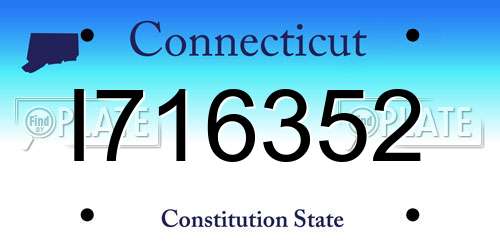 I716352 Connecticut License Plate