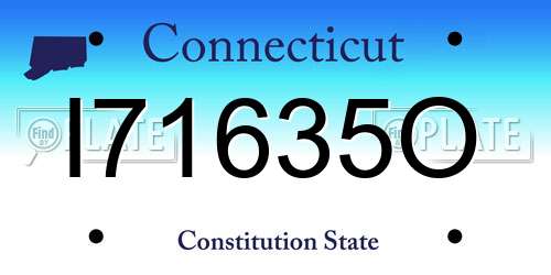 I71635O Connecticut License Plate