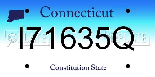 I71635Q Connecticut License Plate