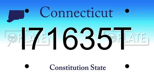 I71635T Connecticut License Plate