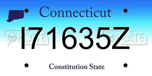 I71635Z Connecticut License Plate
