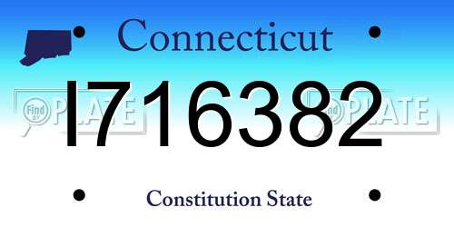 I716382 Connecticut License Plate