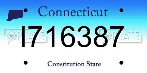 I716387 Connecticut License Plate