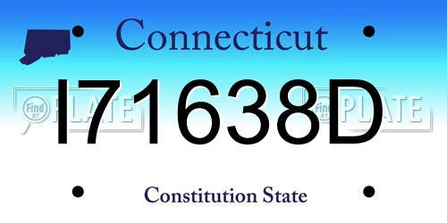 I71638D Connecticut License Plate
