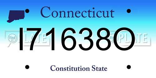 I71638O Connecticut License Plate