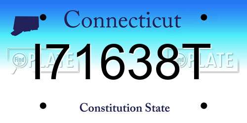 I71638T Connecticut License Plate