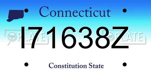 I71638Z Connecticut License Plate