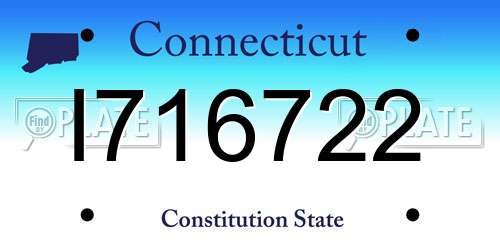 I716722 Connecticut License Plate
