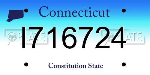 I716724 Connecticut License Plate