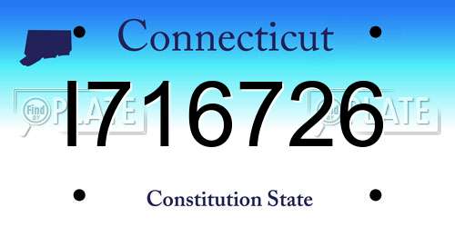 I716726 Connecticut License Plate