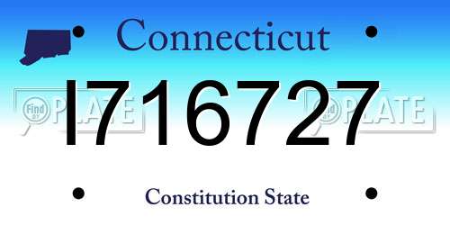 I716727 Connecticut License Plate