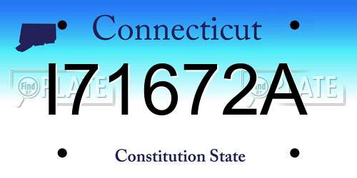 I71672A Connecticut License Plate
