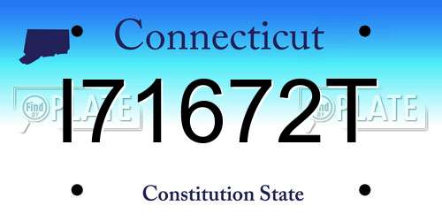 I71672T Connecticut License Plate