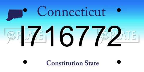 I716772 Connecticut License Plate