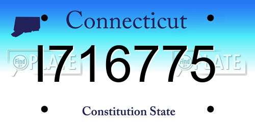 I716775 Connecticut License Plate