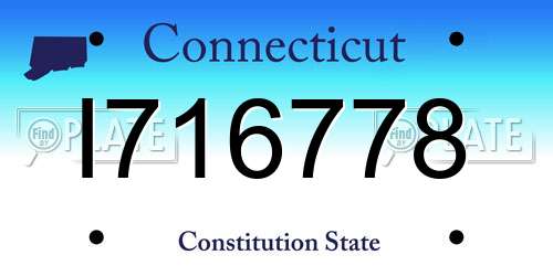 I716778 Connecticut License Plate