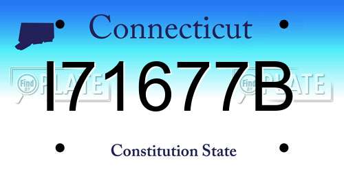 I71677B Connecticut License Plate