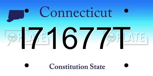 I71677T Connecticut License Plate